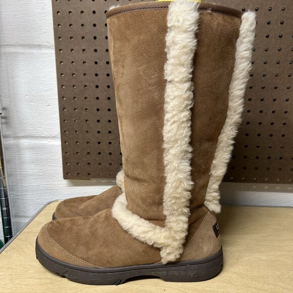 UGG Chestnut Sunburst Tall Suede Sheepskin Boots 5218 Women's 11 (Men's 10) - Picture 1 of 11
